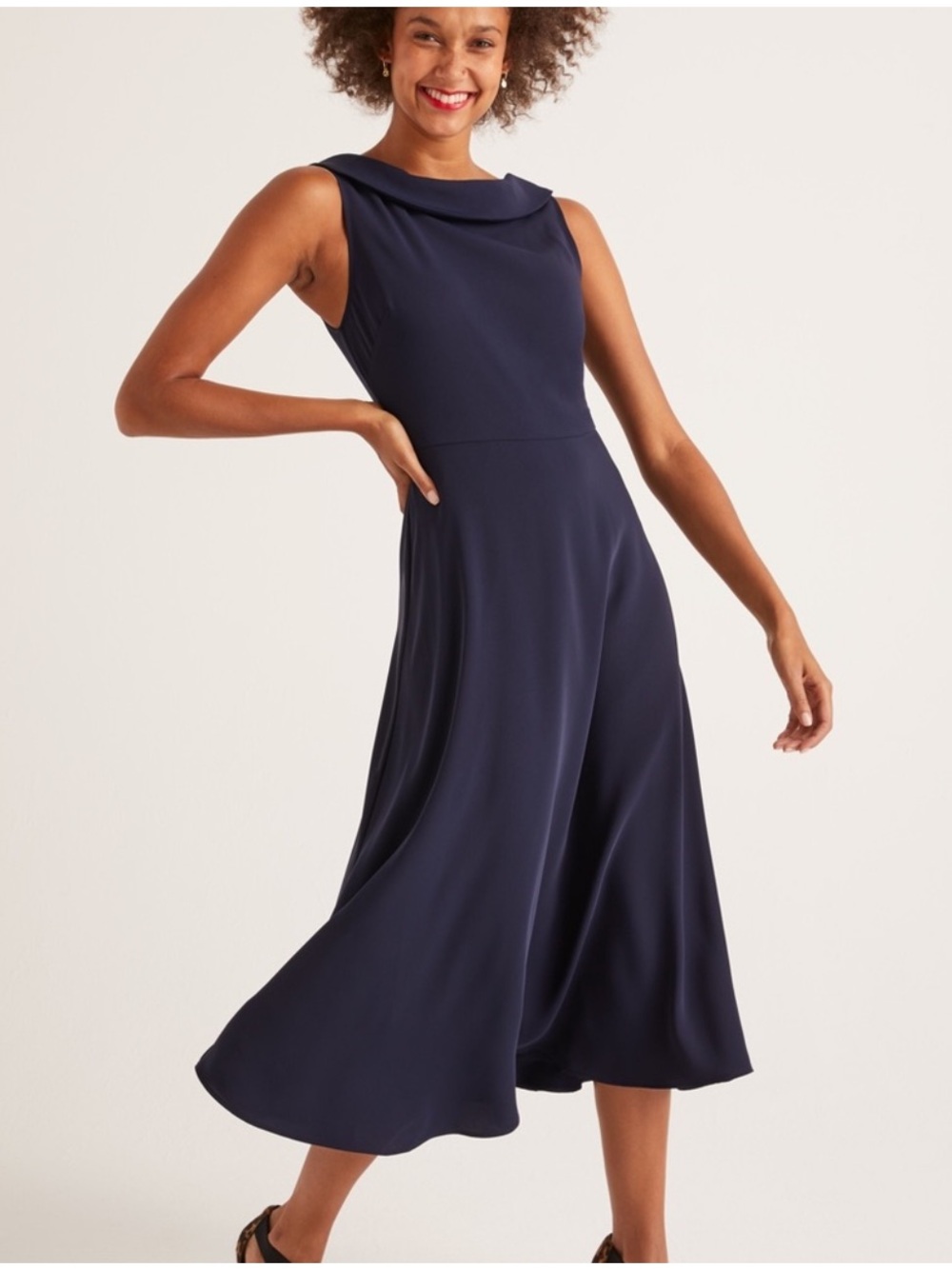 Boden Clarissa Navy Blue Midi Dress 2P